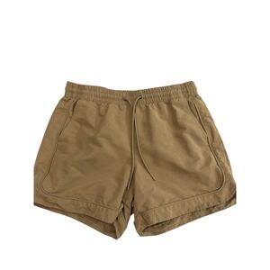 PacSun 4.75" Running Volley Shorts Mens Tan Medium Ripstop Nylon Summer Casual
